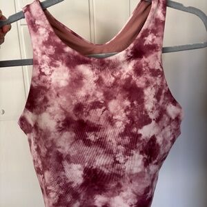 Athleta Pink Tie-Dye Purpose Crop Top/Sports Bra